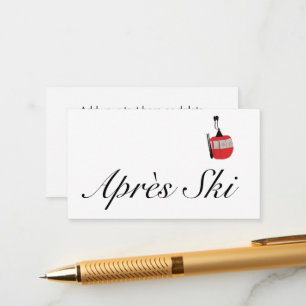 Elegant script Après Ski Skiers Enclosure Card