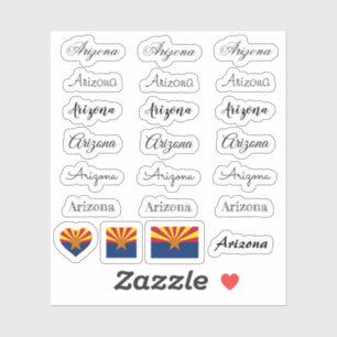 Elegant script Arizona & Arizona Flag /name Set
