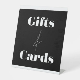 Elegant Script Birthday Gifts and Cards Pedestal Sign