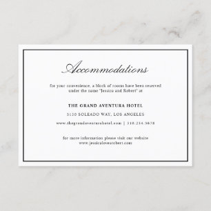 Elegant Script Black and White Thick Border Enclosure Card