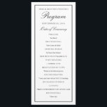 Elegant Script Black Border Wedding Program<br><div class="desc">Fully editable,  elegant,  simple wedding ceremony program template for any style of wedding.  Classic black and white wedding program with editable border thickness and colour on front and back.</div>