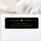Elegant Script Black Gold Wedding Return Address