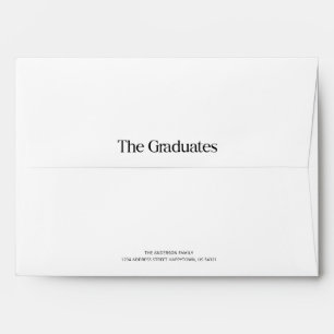 Elegant Script Black Return Address Graduation Envelope