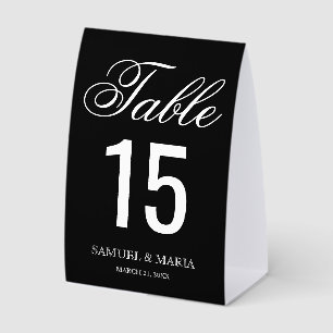 Elegant Script Black Wedding Table Number
