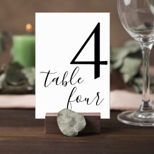 Elegant Script Black & White Reception Table Card