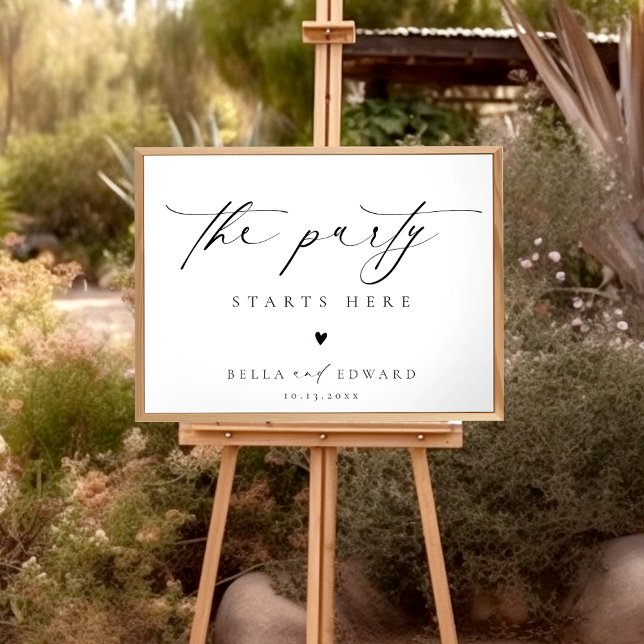 Elegant Script Black White Wedding Welcome Poster (Creator Uploaded)