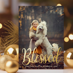 Elegant Script Blessed Christmas Holiday