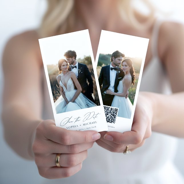 Elegant Script Bookmark Photo Save the Date (Creator Uploaded)