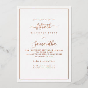 Elegant Script Border 50th Birthday Party Luxury
