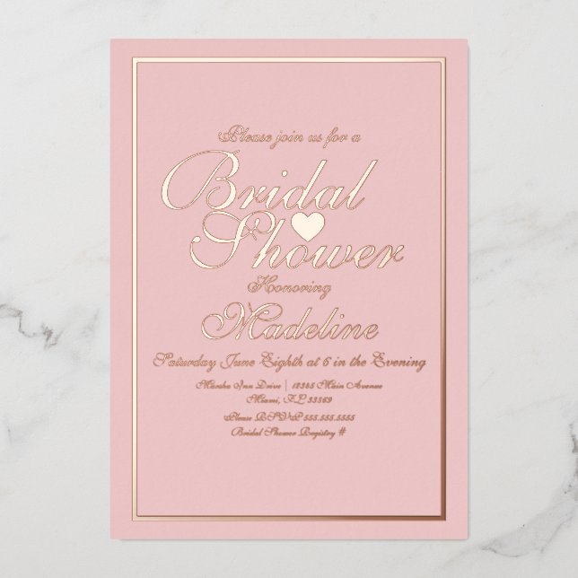 Elegant Script Border Heart Bridal Shower   (Front)
