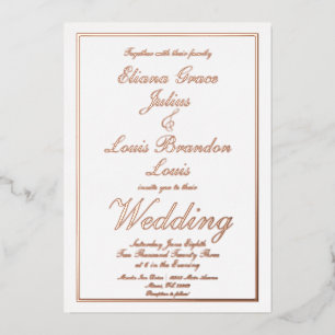 Elegant Script Border Wedding Pressed 