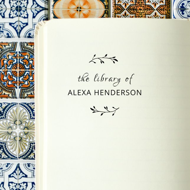 Elegant Script Botanical From The Library Of Book Rubber Stamp (Creator Uploaded)