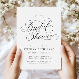 Elegant Script Bridal Shower  Invitation