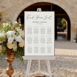 Elegant Script Bridal Shower Seating Chart