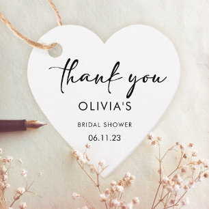 Elegant Script Bridal Shower Thank You Favour Ta Tags