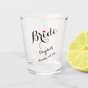 Elegant Script Bride Bachelorette Wedding Party Shot Glass