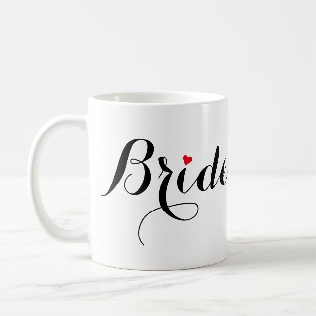 Elegant Script Bride Bridal Shower Wedding Party Coffee Mug (Left)