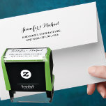Elegant Script Bride Groom Weddings Return Address Self-inking Stamp<br><div class="desc">Create your own custom, personalised, elegant, stylish, modern, state of the art self-inking return address rubber stamp for all your wedding mails - Save the Date, RSVP, reception invitations, and Thank You cards. Simply enter the bride & groom's / wife & husband's names, and address. Elegant return address stamp for...</div>