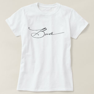 Elegant Script Bride White Bachelorette Party T-Shirt