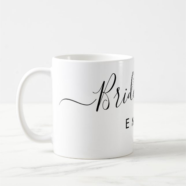 Elegant Script Bridesmaid Personalised Name Coffee Mug (Left)