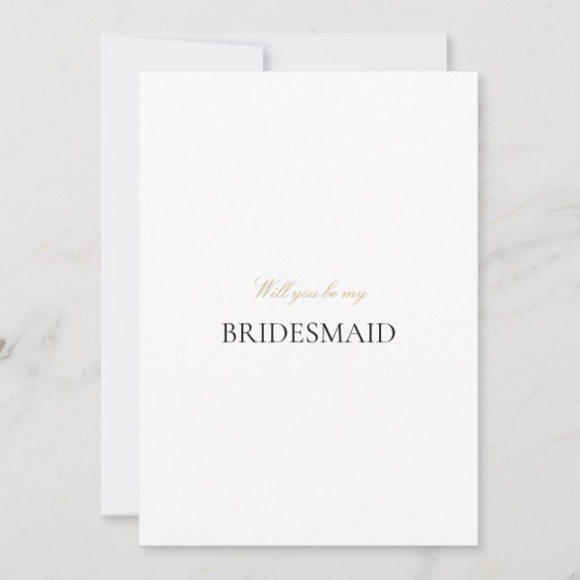 Elegant Script Bridesmaid Proposal Card  (Front)