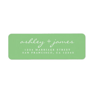 Elegant Script Bright Green Wedding Return Address Label