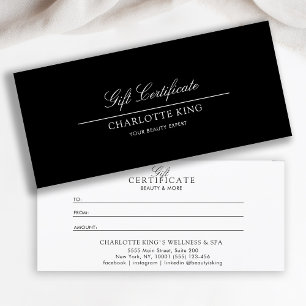 Elegant Script   Business Gift Certificate