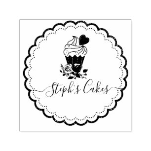 Elegant script Cakery logo business Self-inking Stamp