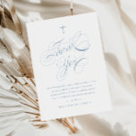 Elegant Script Calligraphy Dusty Blue Boys Baptism Thank You Card<br><div class="desc">Elegant Script Calligraphy Dusty Blue Boys Baptism Thank You Card. Click the personalise button to customise this design with your details. To change the colours and fonts choose edit this design further to open up additional options for customisation.</div>