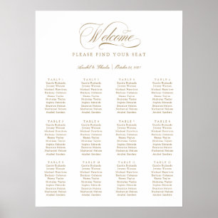 Elegant Script Calligraphy Minimal Seating Chart