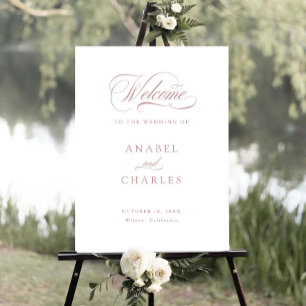 Elegant Script Calligraphy Minimal Welcome Sign