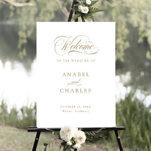 Elegant Script Calligraphy Minimal Welcome Sign