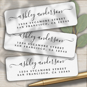 Elegant Script Calligraphy Name Return Address Label