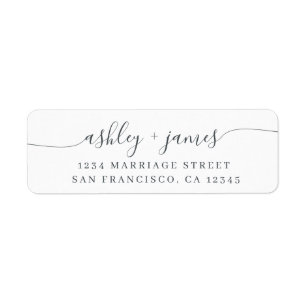 Elegant Script Calligraphy Return Address Label