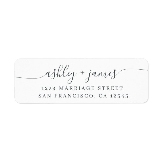 Elegant Script Calligraphy Return Address Return Address Label (Front)