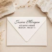 Elegant Script Calligraphy Return Address Self-