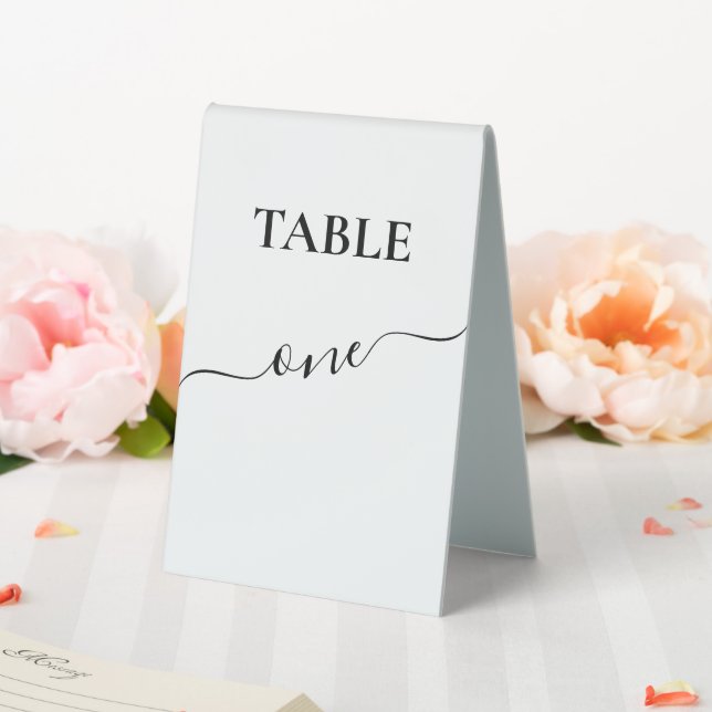 Elegant Script Calligraphy Table Number Table Tent (In SItu (Wedding))