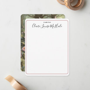 Elegant Script Calligraphy with Fairy A Note From Card
