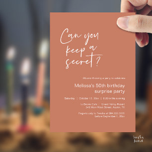 Elegant Script Can You Keep A Secret Surprise Invitation