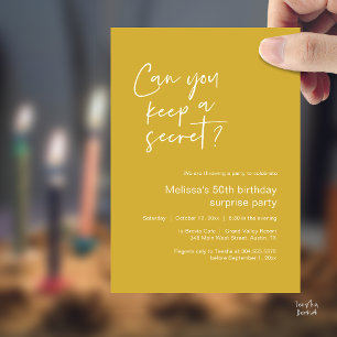 Elegant Script Can You Keep A Secret Surprise Invitation