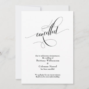 Elegant Script Cancelled Wedding Announcement