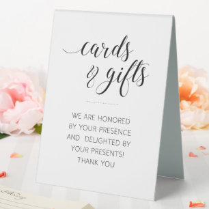 Elegant Script Cards and Gifts Table Wedding