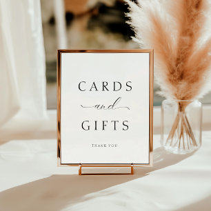 Elegant Script Cards and Gifts Wedding Table Poster