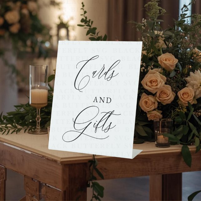 Elegant Script Cards & Gifts Wedding Sign (Cards and Gifts Wedding Sign)
