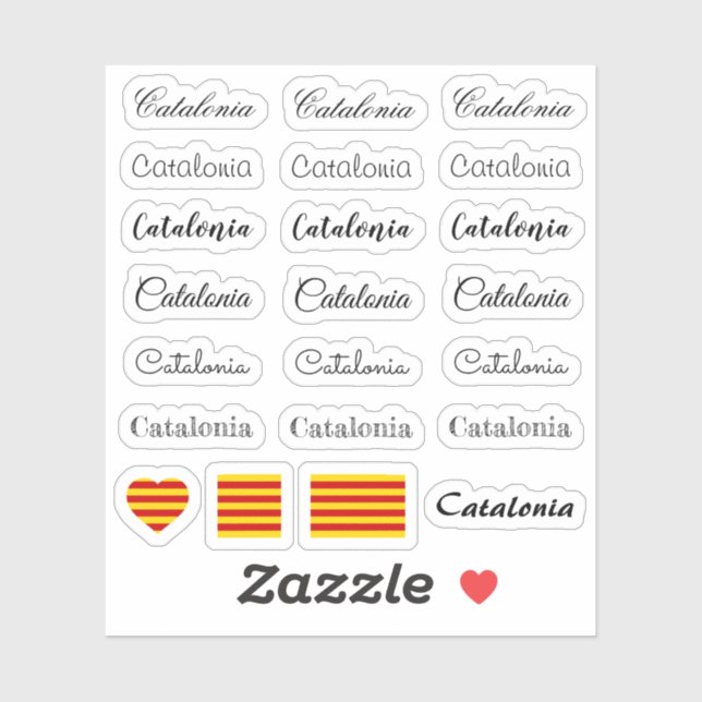 Elegant script Catalan, Catalonia /La Senyera Set (Sheet)