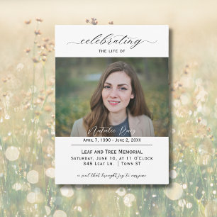 Elegant Script Celebration of Life Invitation