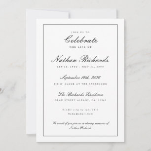 Elegant Script Celebration of Life Program