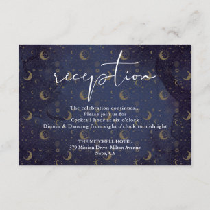 Elegant Script Celestial Wedding Reception Enclosure Card
