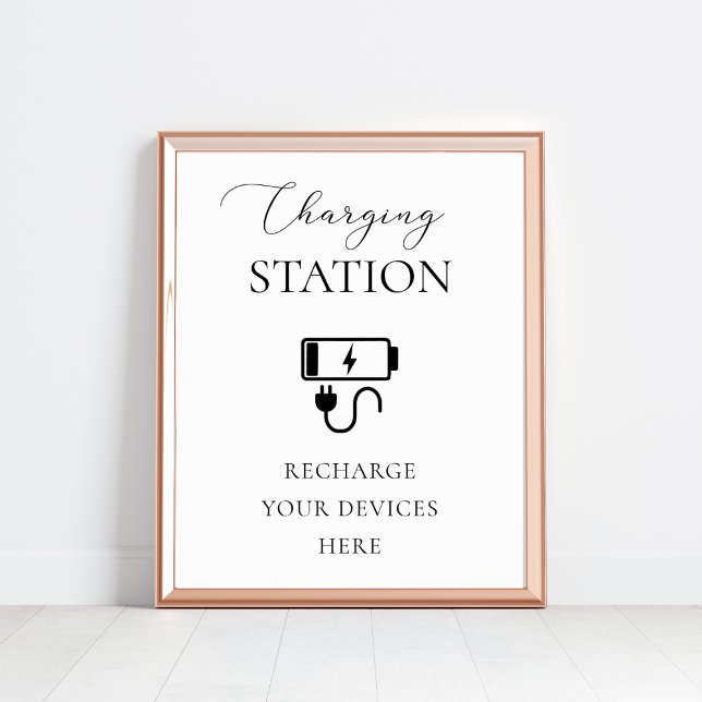 Elegant Script Charging Station Wedding Sign (Creator Uploaded)