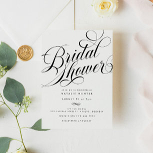 Elegant Script Chic Modern Bridal Shower Invitation